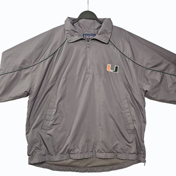 Miami Hurricanes Embroidered 1/4 Zip Wind Jacket Champs Sports Team Edition SPOT - Picture 3 of 9